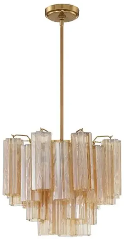 Addis Glass Chandelier - Crystorama - Gold