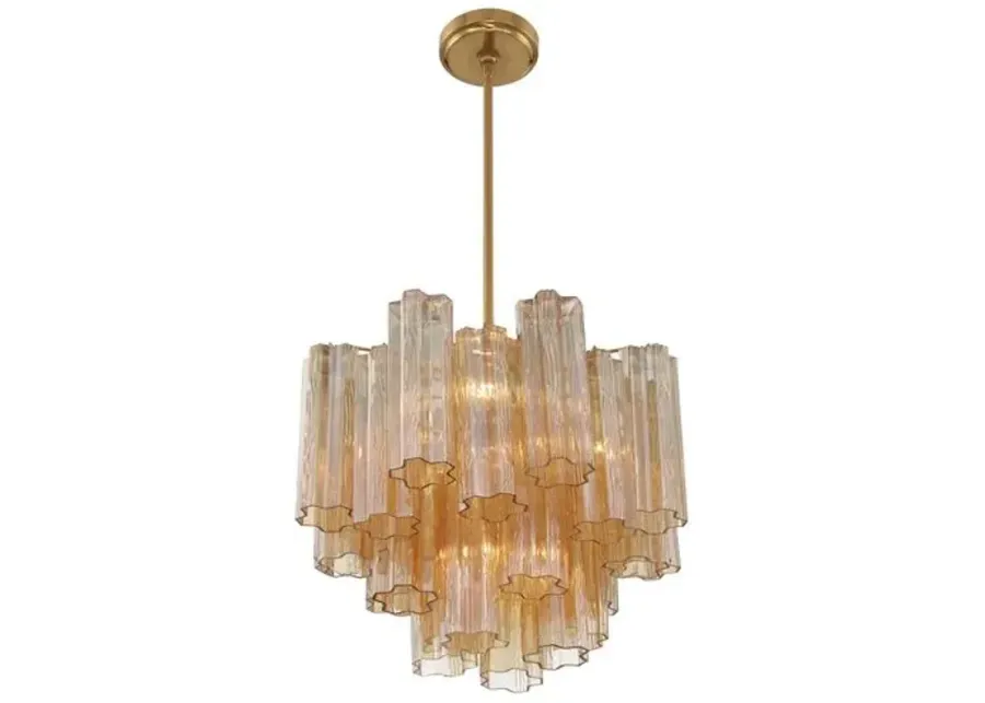 Addis Glass Chandelier - Crystorama - Gold