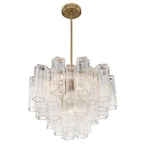 Addis Glass Chandelier - Crystorama - Gold