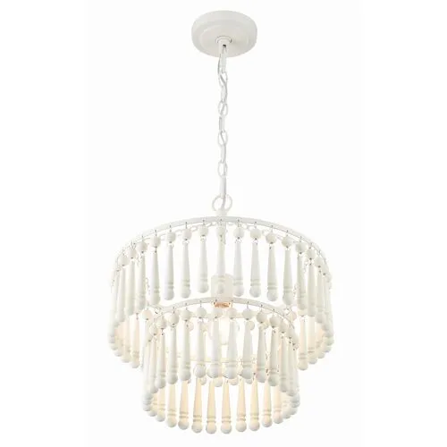 Tiana 1 Light Pendant - Matte White - Crystorama