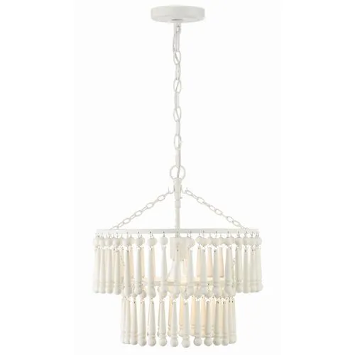 Tiana 1 Light Pendant - Matte White - Crystorama