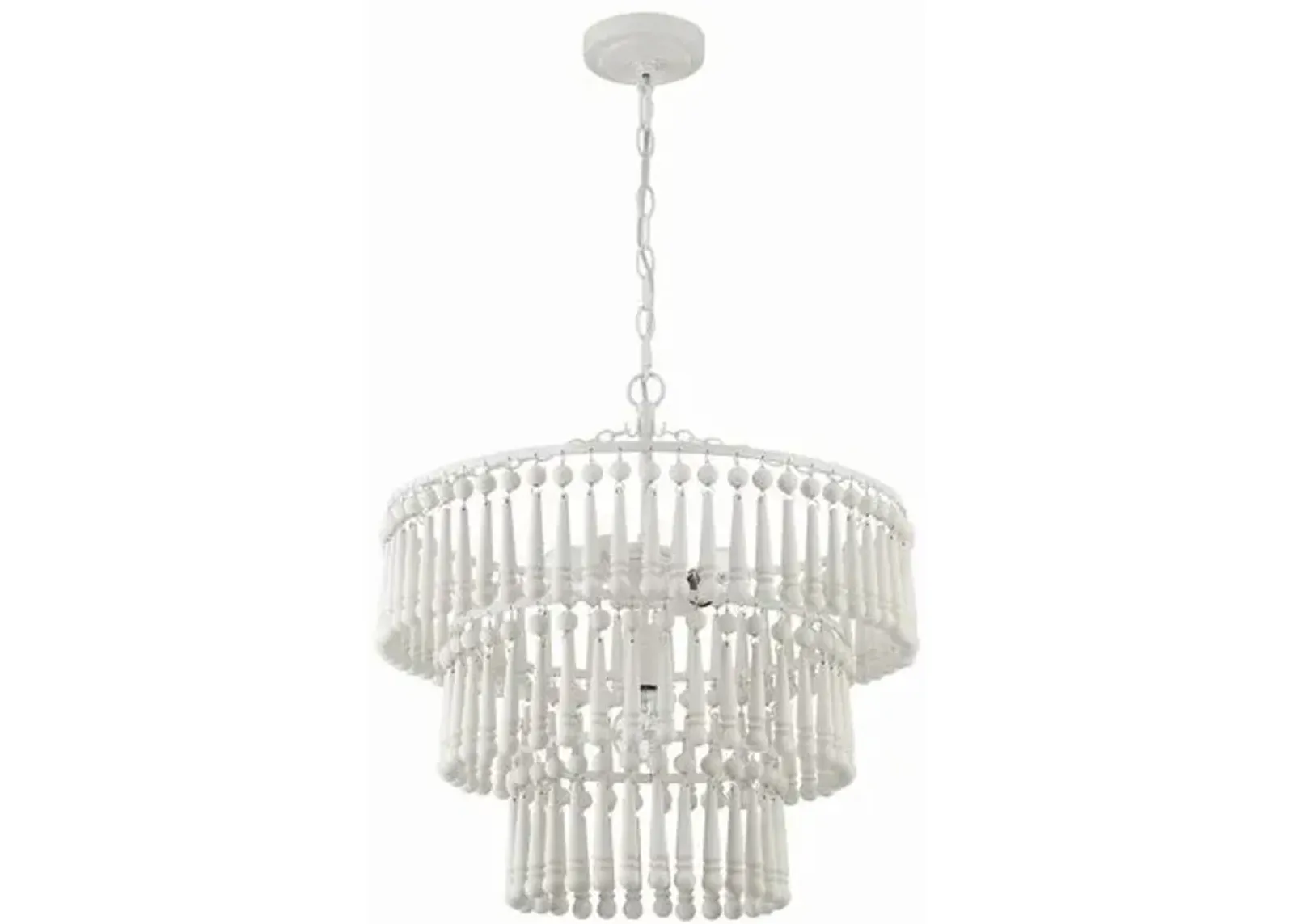 Tiana 3 Light Chandelier - Matte White - Crystorama