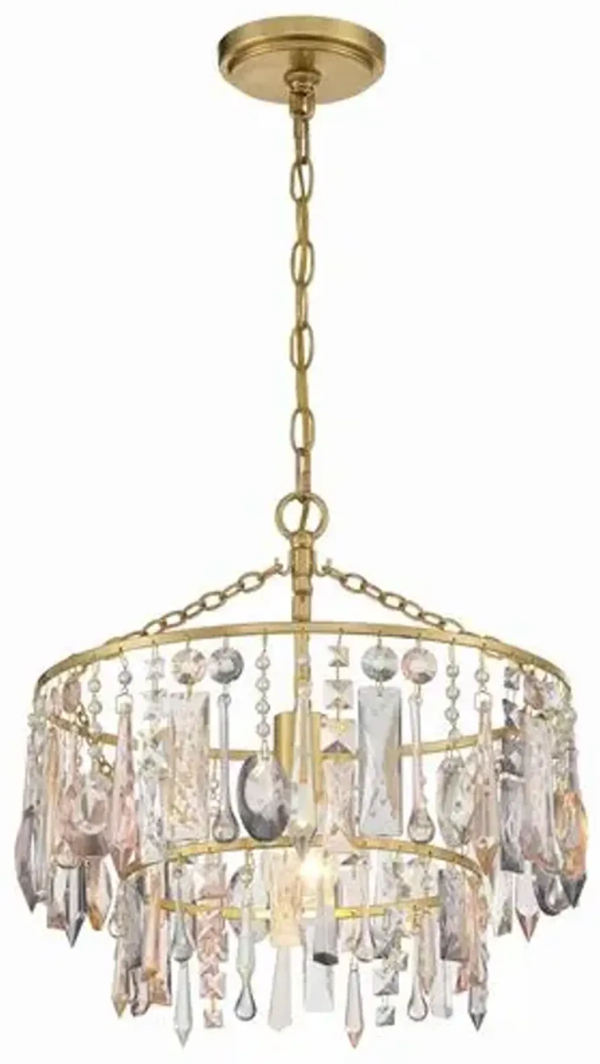 Elsa 1 Light Crystal Pendant/Antique Gold - Crystorama