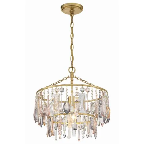 Elsa 1 Light Crystal Pendant/Antique Gold - Crystorama