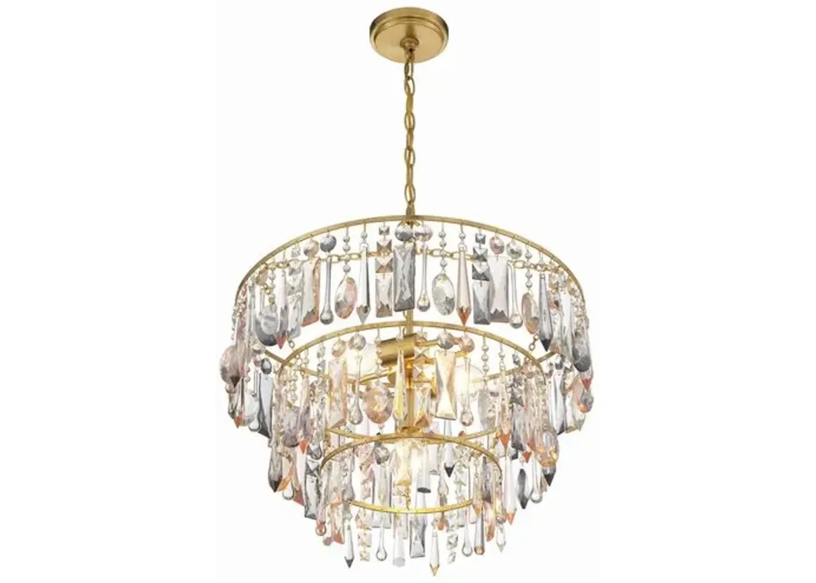 Elsa 3 Gold Chandelier - Antique Gold - Crystorama