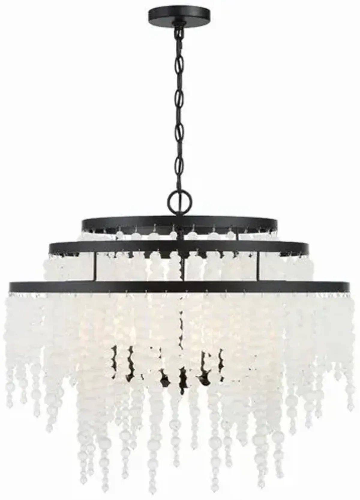 Poppy 6 Light Beaded Chandelier - Crystorama - Black