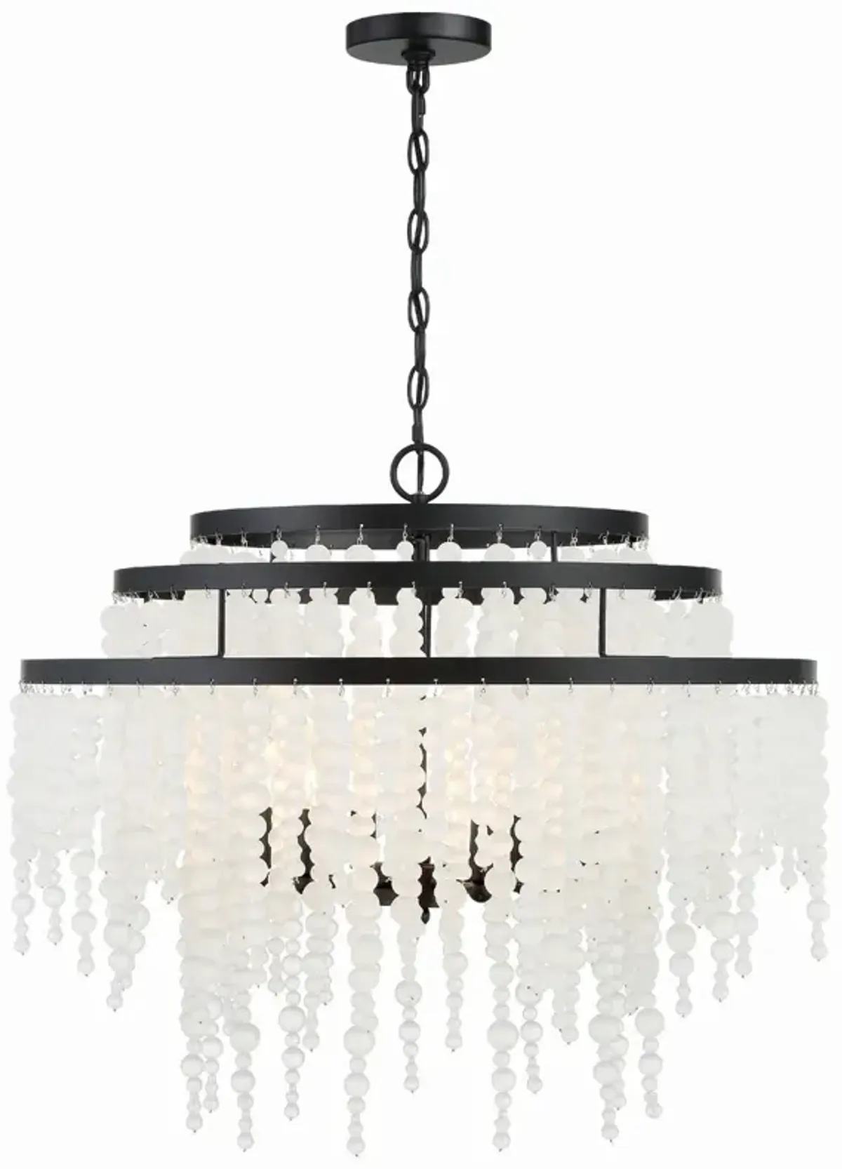 Poppy 6 Light Beaded Chandelier - Crystorama - Black