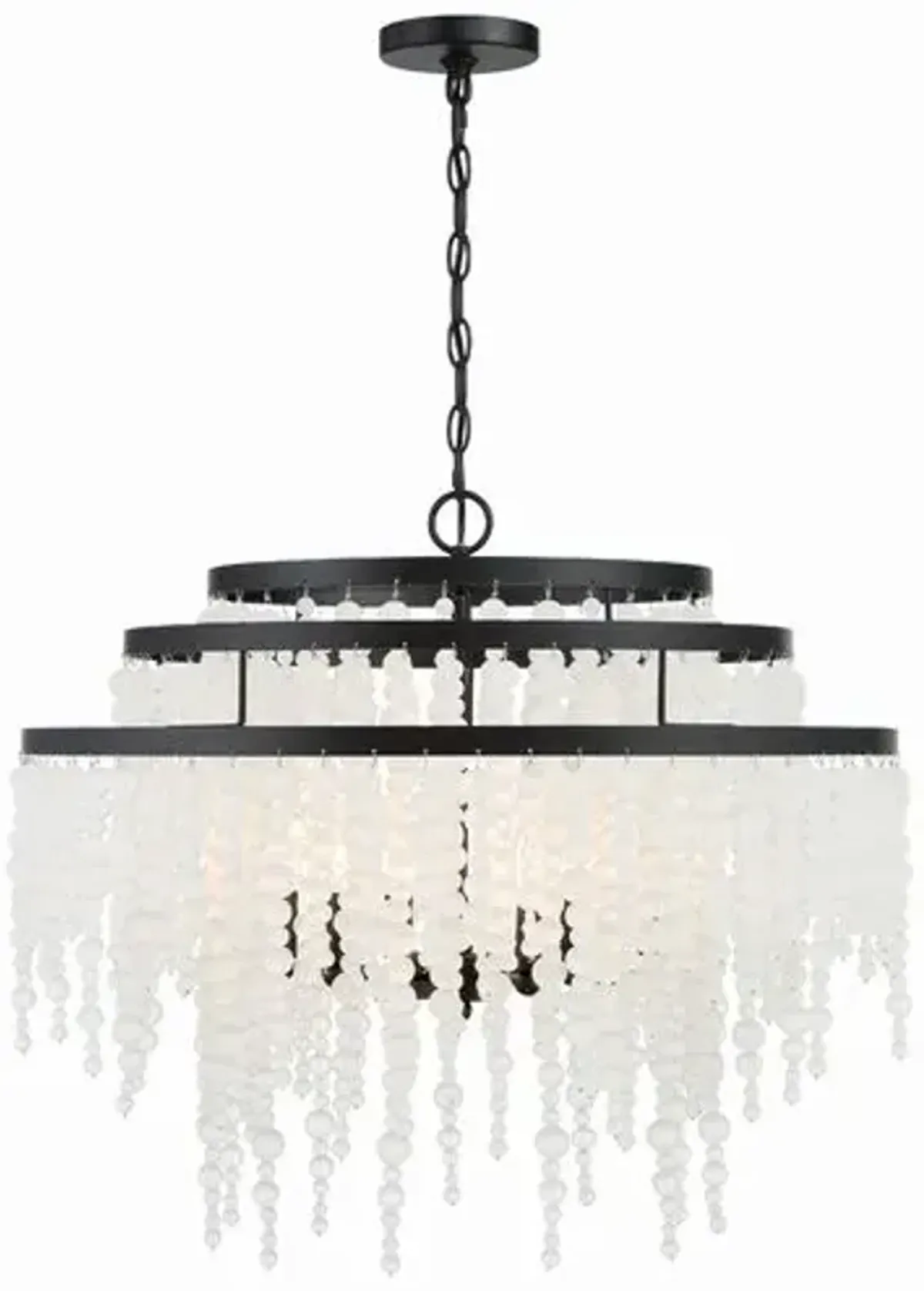 Poppy 6 Light Beaded Chandelier - Crystorama - Black