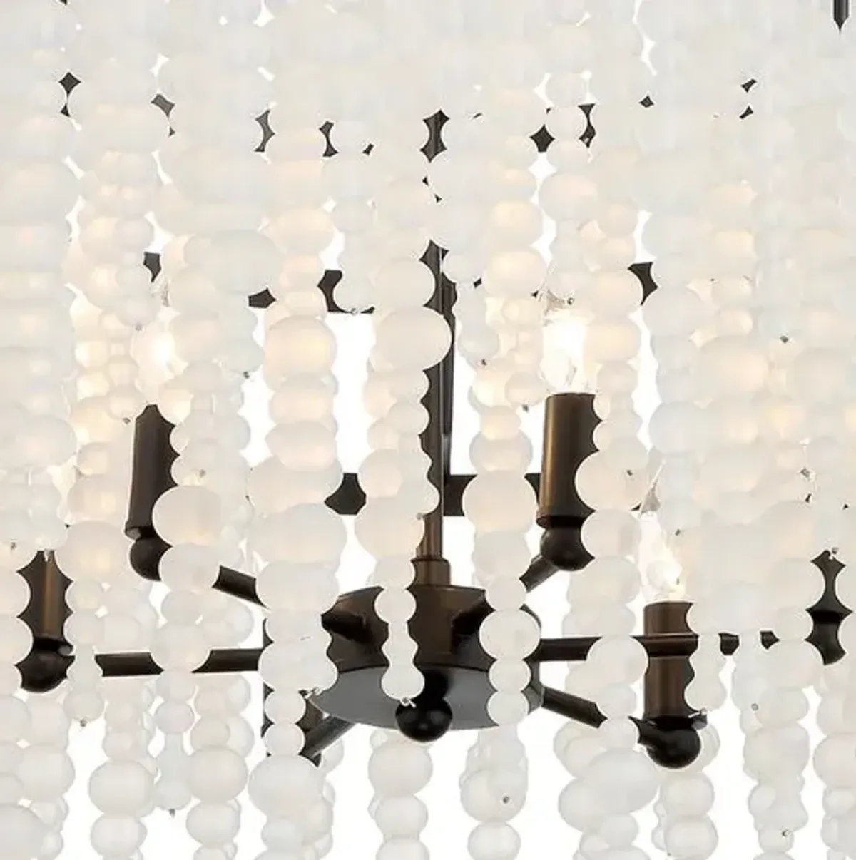 Poppy 6 Light Beaded Chandelier - Crystorama - Black