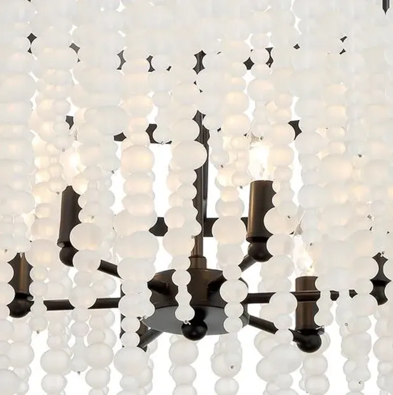 Poppy 6 Light Beaded Chandelier - Crystorama - Black