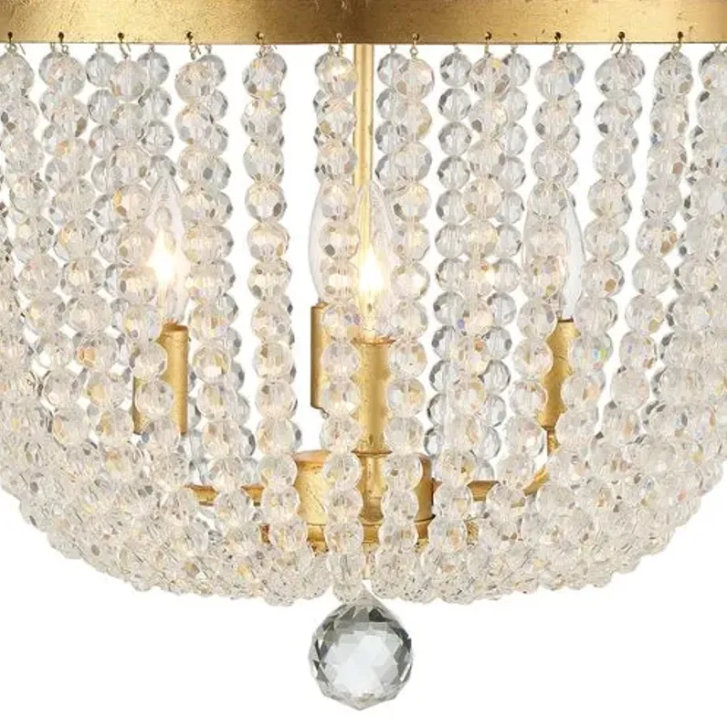 Rylee 4 Light Mini Chandelier - Antique Gold - Crystorama