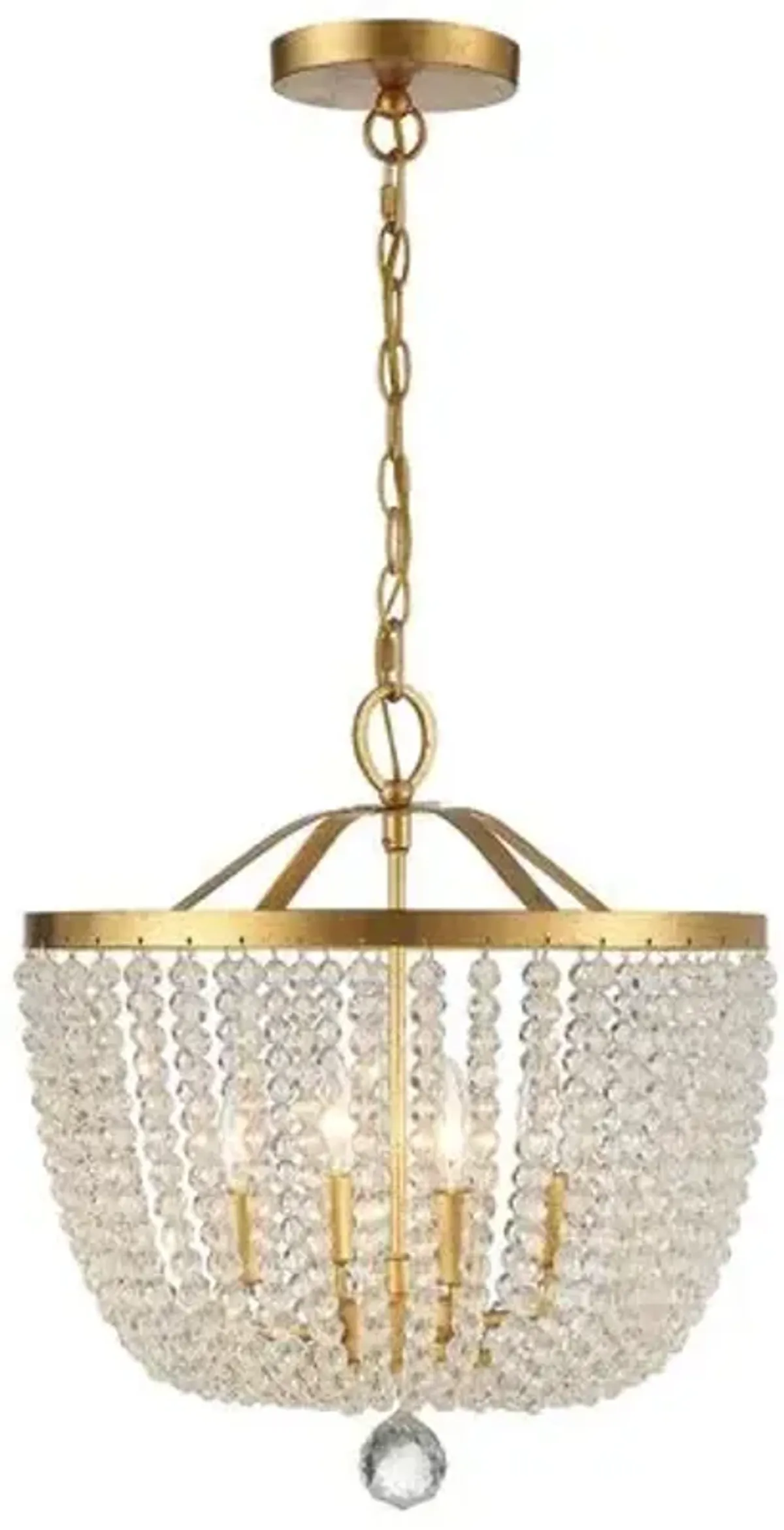 Rylee 4 Light Mini Chandelier - Antique Gold - Crystorama