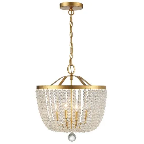 Rylee 4 Light Mini Chandelier - Antique Gold - Crystorama