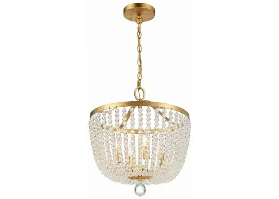 Rylee 4 Light Mini Chandelier - Antique Gold - Crystorama