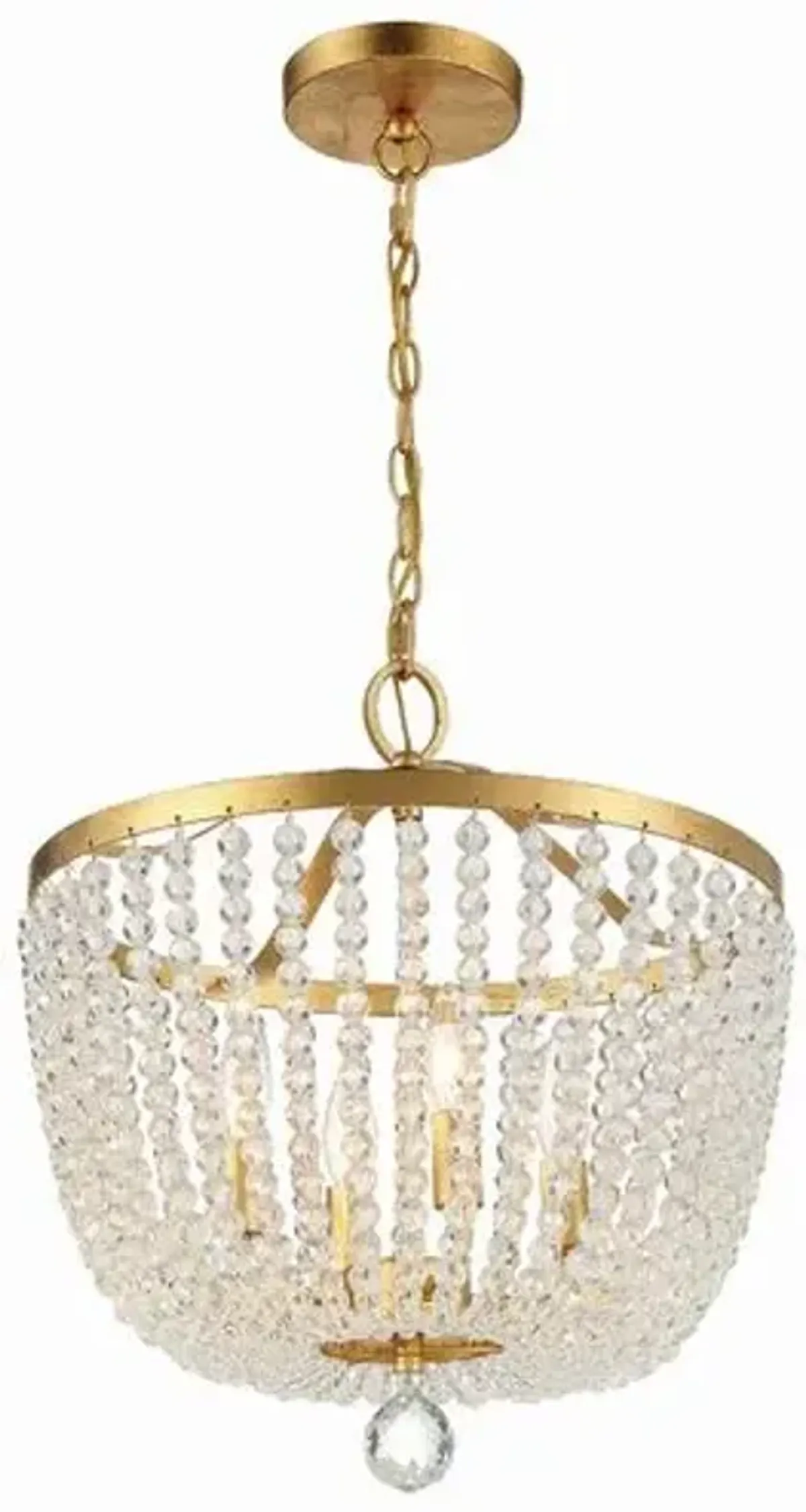 Rylee 4 Light Mini Chandelier - Antique Gold - Crystorama