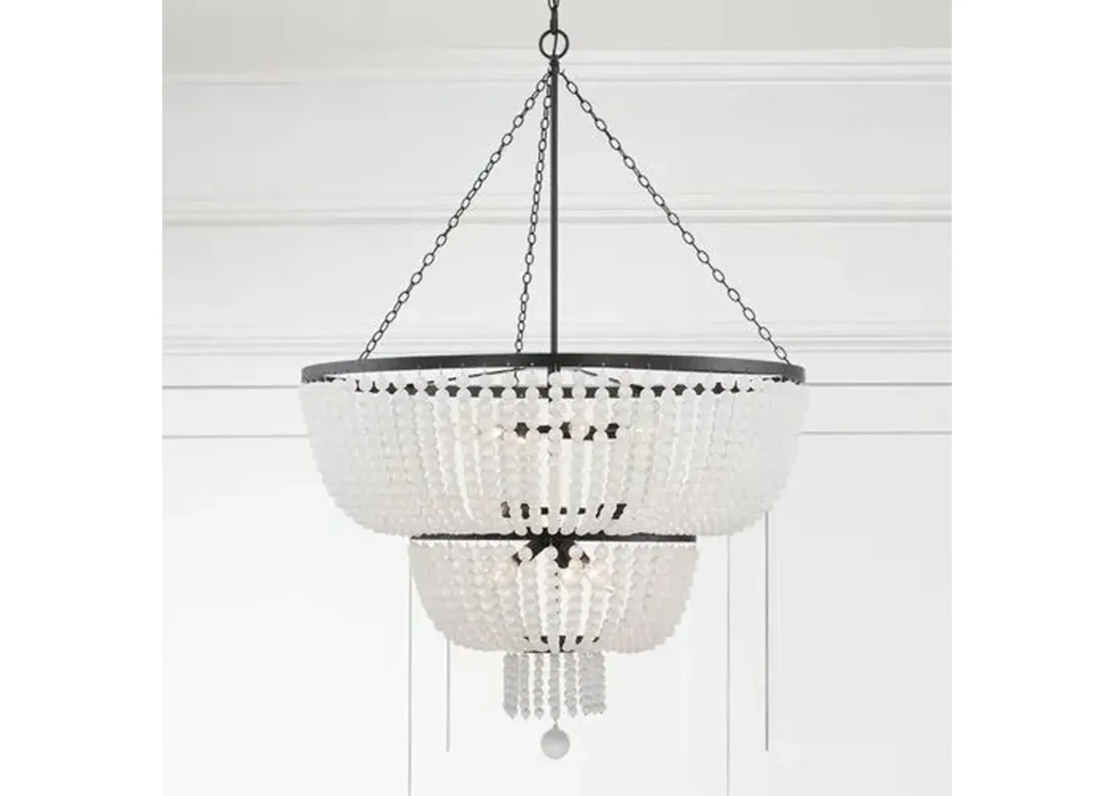 Rylee 12 Light Beaded Chandelier - Crystorama - Black