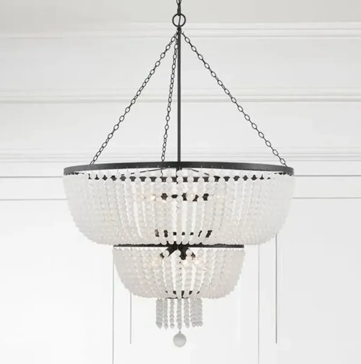 Rylee 12 Light Beaded Chandelier - Crystorama - Black