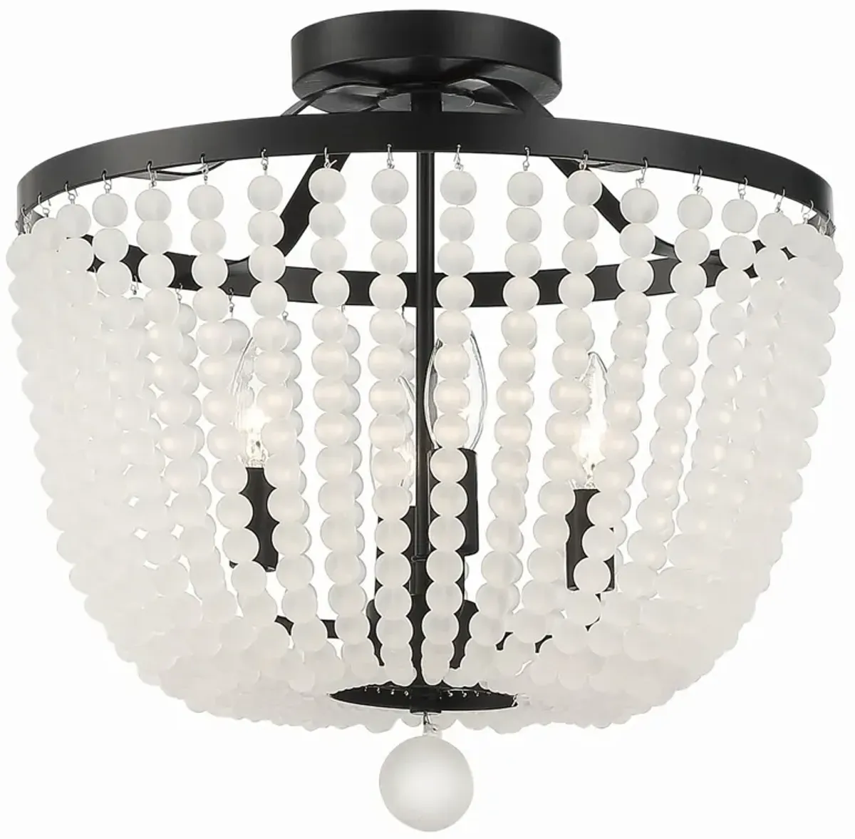 Rylee 4 Light Semi Flush Mount - Crystorama - Black