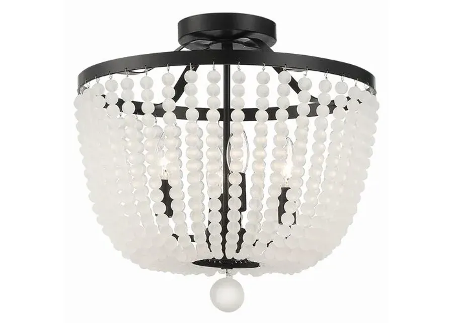 Rylee 4 Light Semi Flush Mount - Crystorama - Black