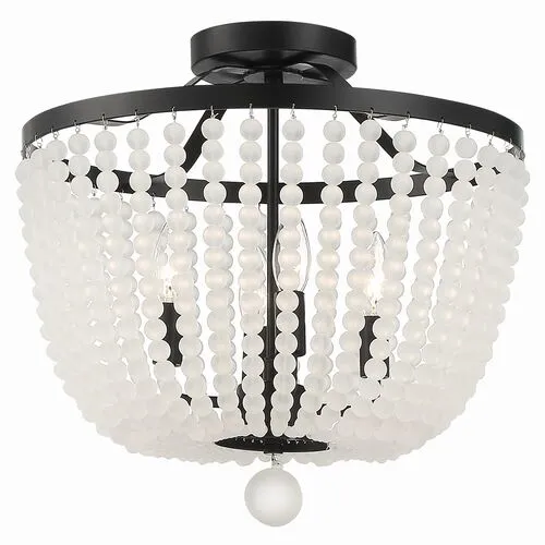 Rylee 4 Light Semi Flush Mount - Crystorama - Black