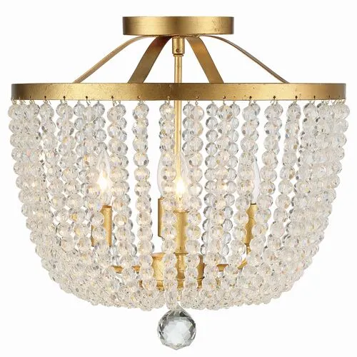 Rylee 4 Light Semi Flush Mount - Crystorama - Gold