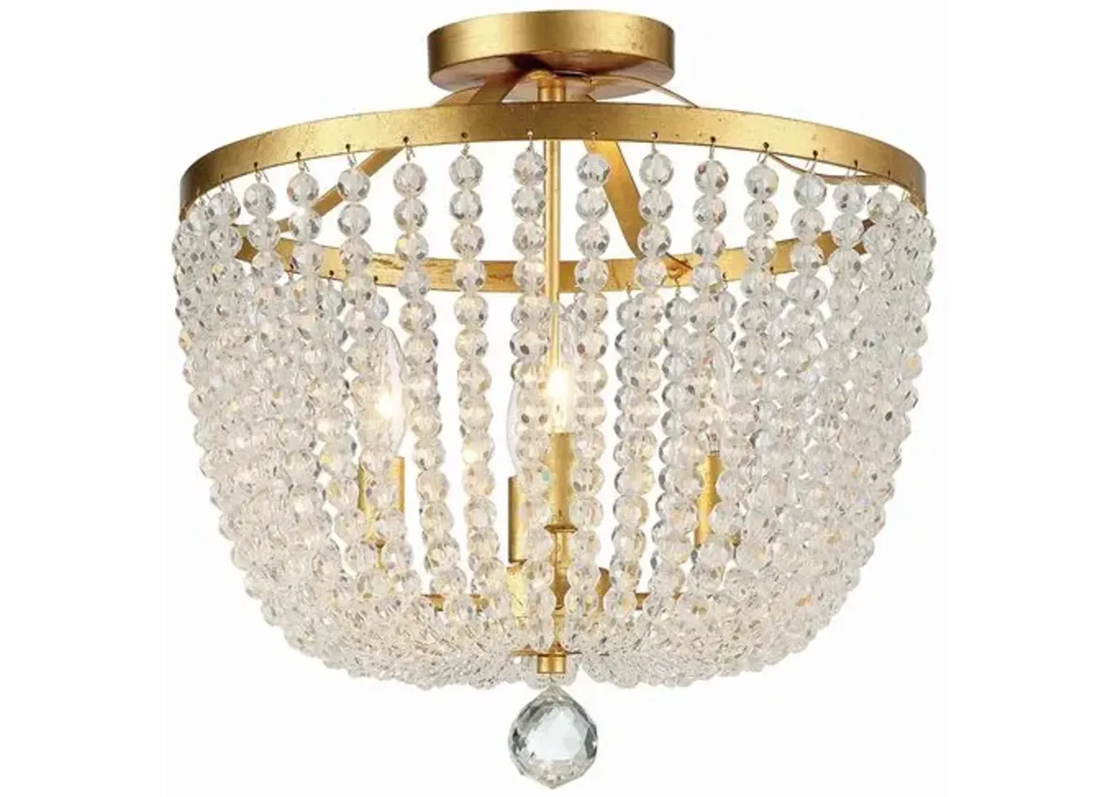 Rylee 4 Light Semi Flush Mount - Crystorama - Gold