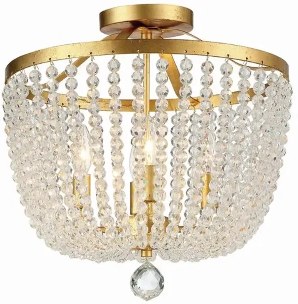 Rylee 4 Light Semi Flush Mount - Crystorama - Gold