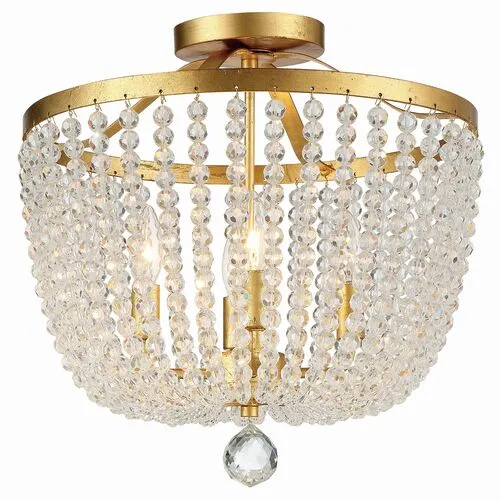 Rylee 4 Light Semi Flush Mount - Crystorama - Gold