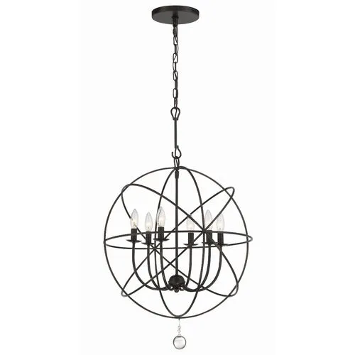 Solaris 6 Light Sphere Chandelier - Crystorama - Brown