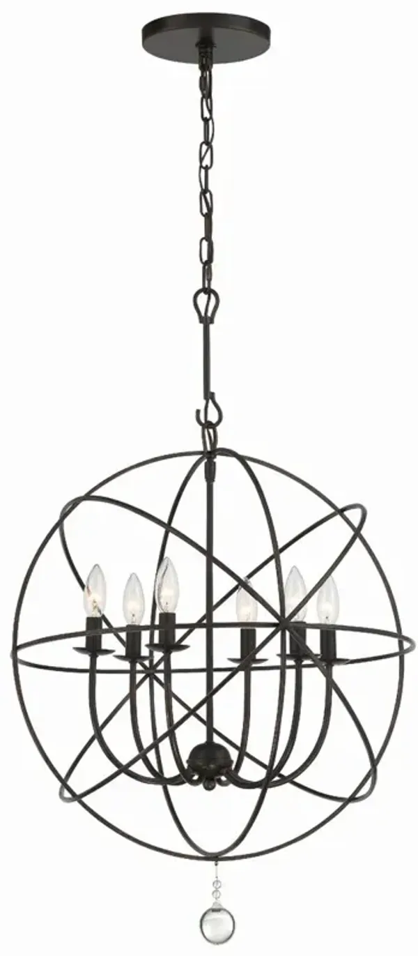 Solaris 6 Light Sphere Chandelier - Crystorama - Brown