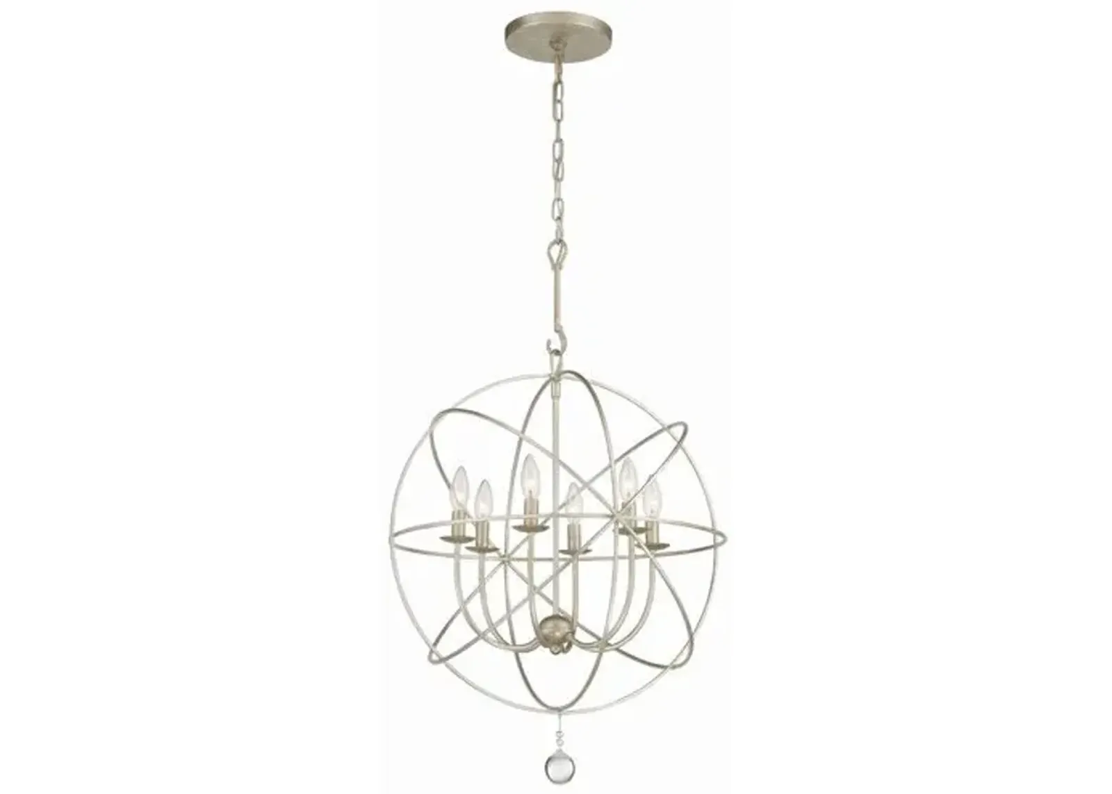 Solaris 6 Light Sphere Chandelier - Crystorama - Silver