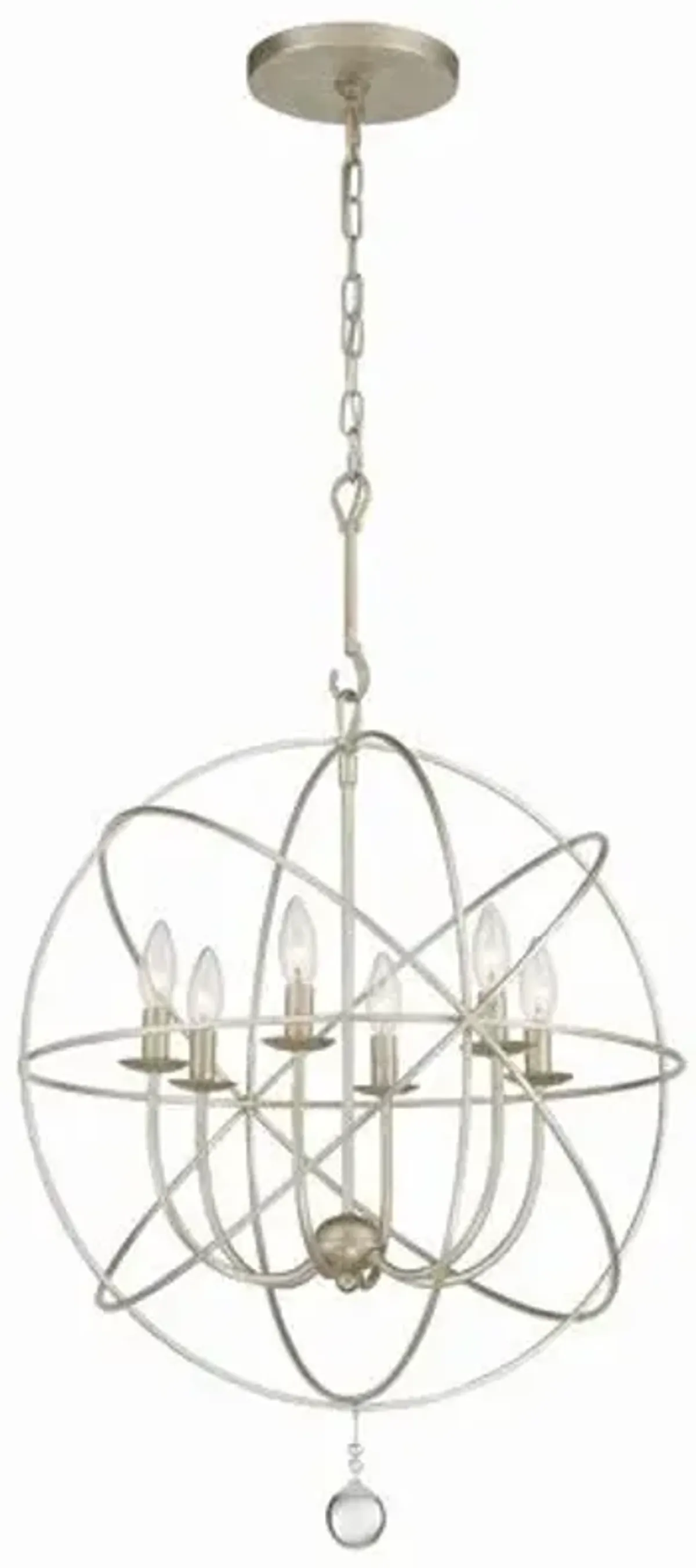 Solaris 6 Light Sphere Chandelier - Crystorama - Silver