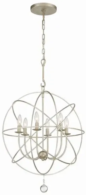 Solaris 6 Light Sphere Chandelier - Crystorama - Silver