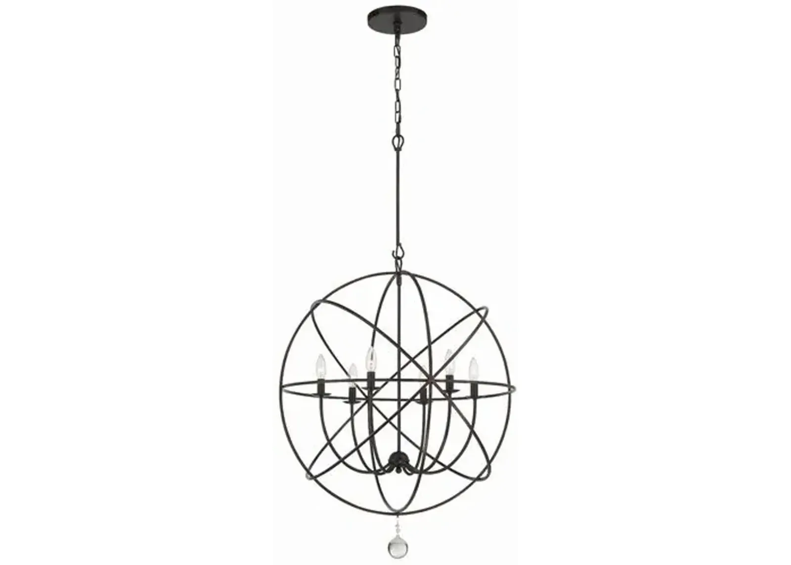 Solaris 6 Light Sphere Chandelier - Crystorama - Brown