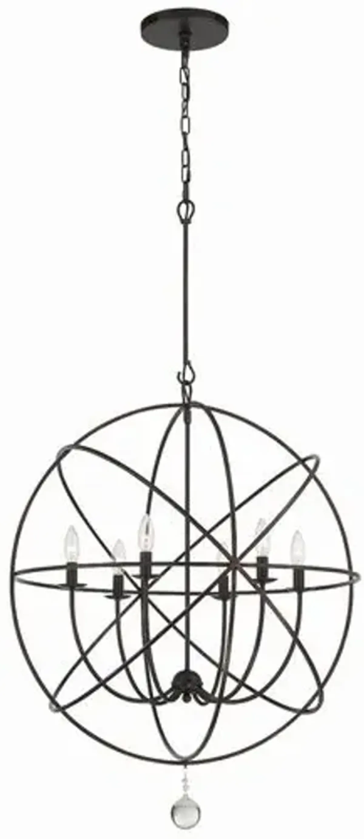 Solaris 6 Light Sphere Chandelier - Crystorama - Brown