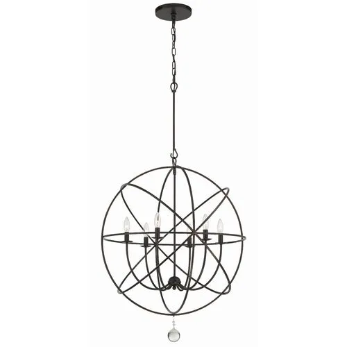 Solaris 6 Light Sphere Chandelier - Crystorama - Brown