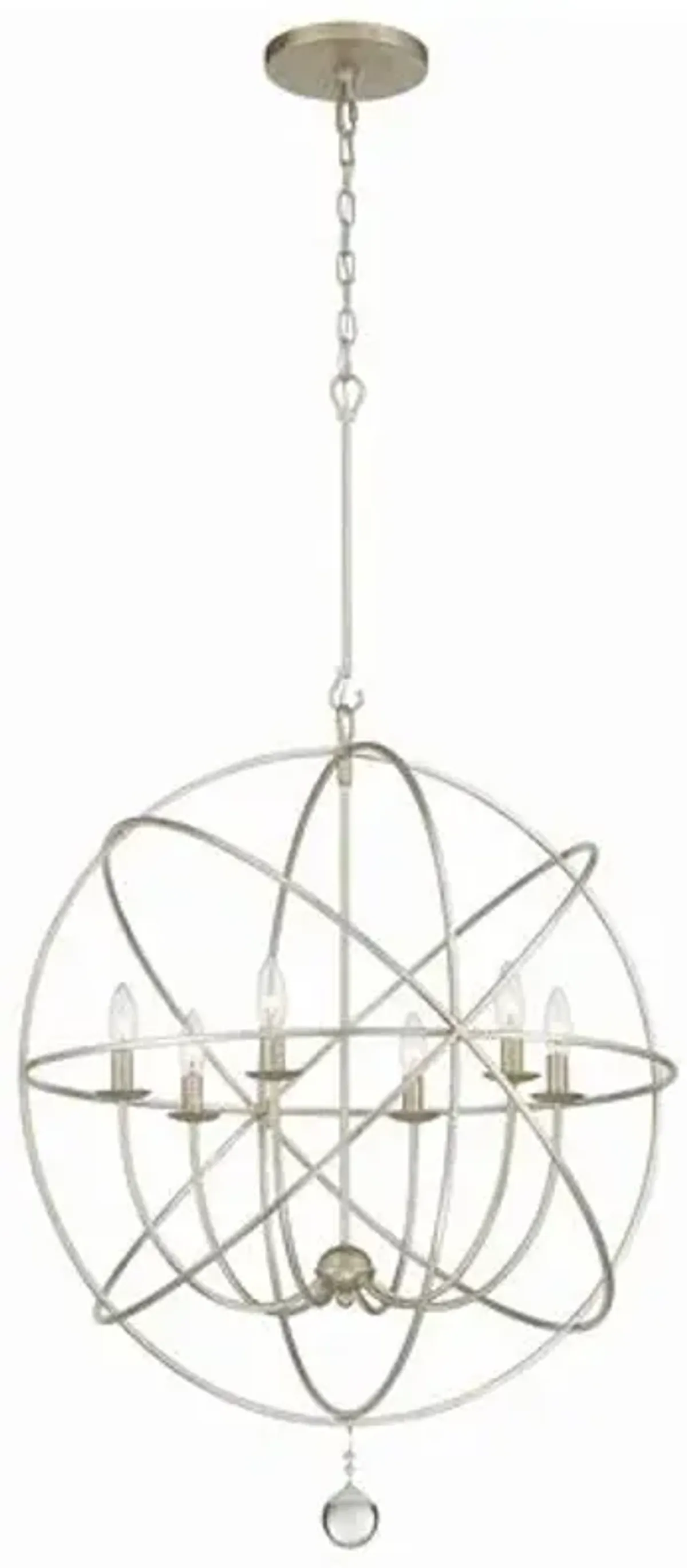 Solaris 6 Light Sphere Chandelier - Crystorama - Silver