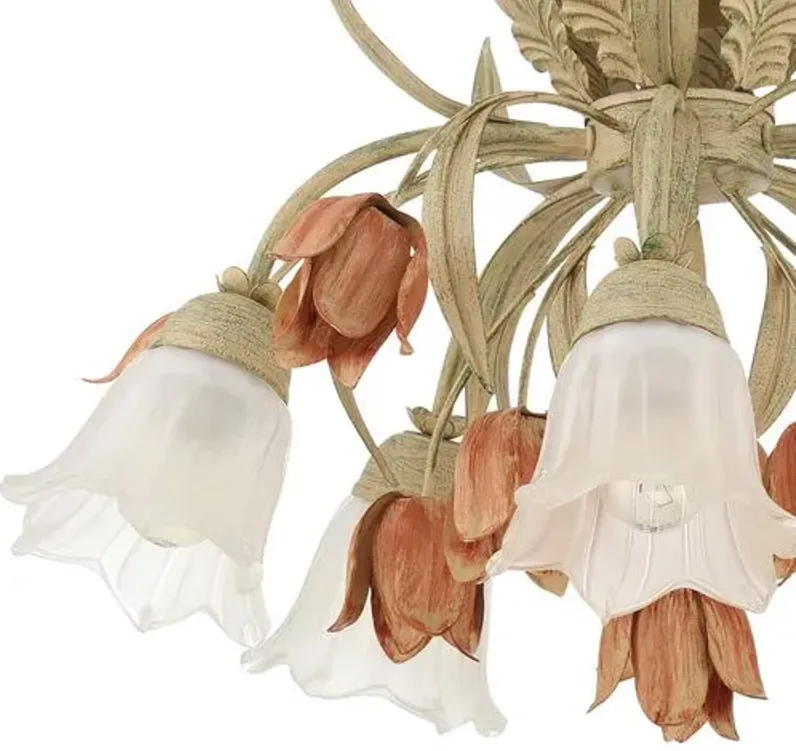 Southport 5 Light Floral Semi Flush Mount - Crystorama - Pink