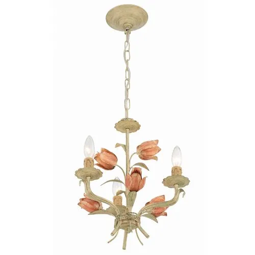 Southport 3 Light Mini Chandelier - Sage Rose - Crystorama - Pink