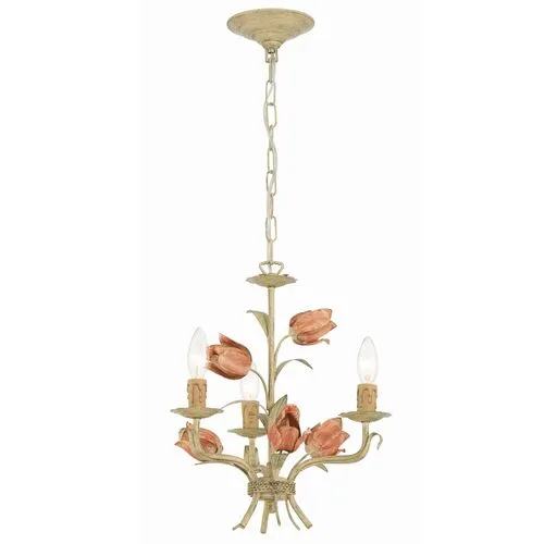 Southport 3 Light Mini Chandelier - Sage Rose - Crystorama - Pink