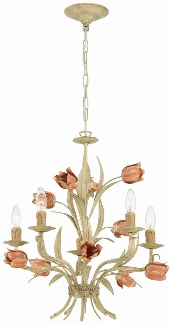 Southport 5 Light Chandelier - Sage Rose - Crystorama - Pink