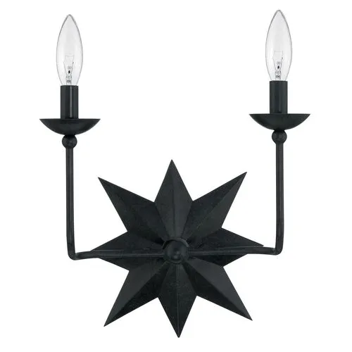 Astro 2 Light Star Wall Sconce - Black - Crystorama