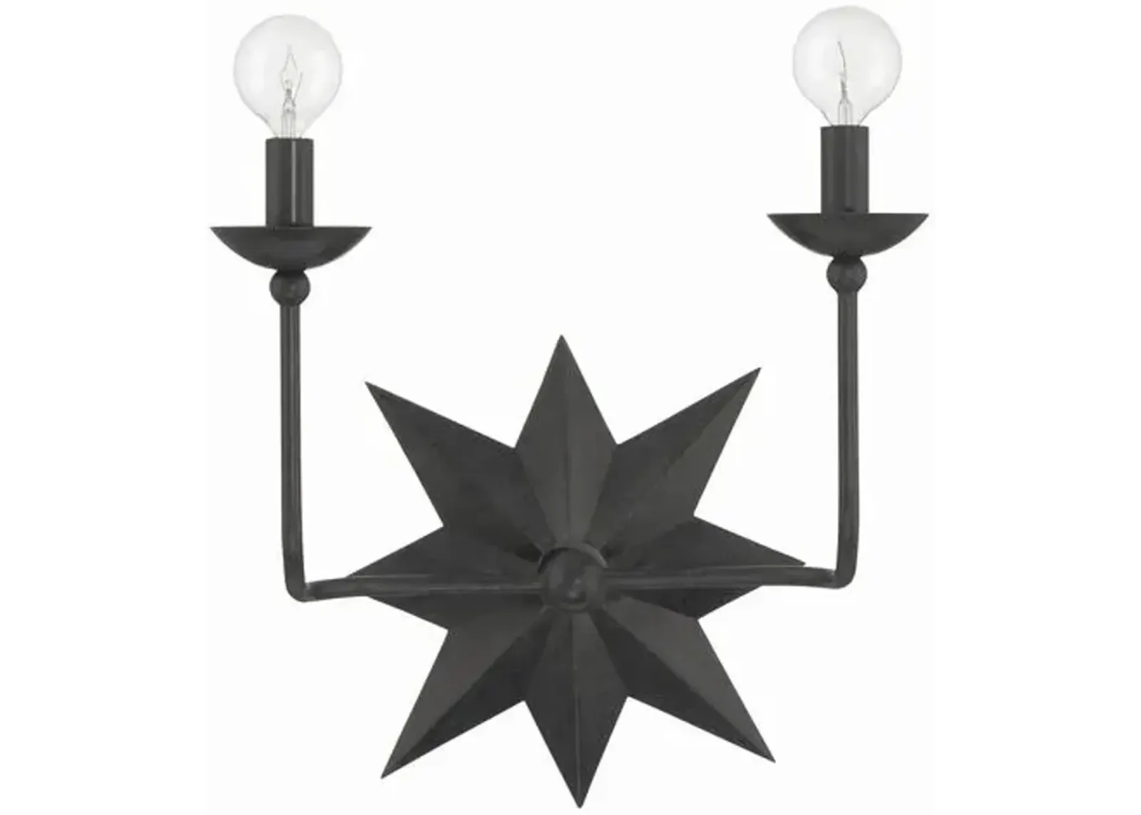 Astro 2 Light Star Wall Sconce - Black - Crystorama