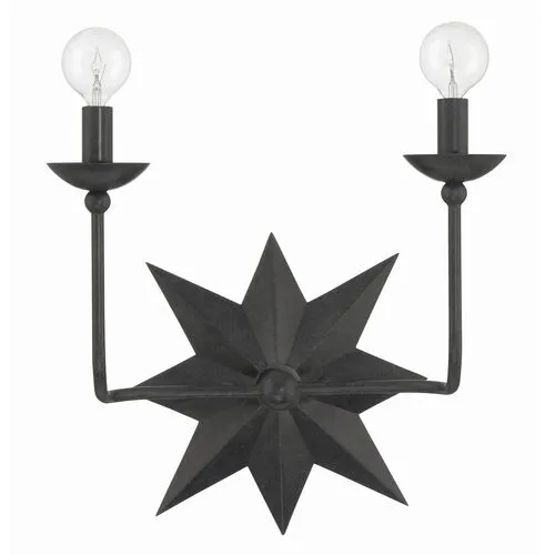 Astro 2 Light Star Wall Sconce - Black - Crystorama