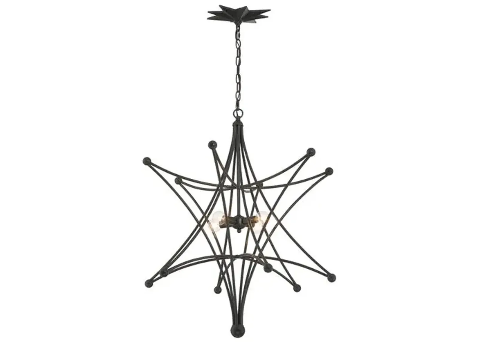 Astro 4 Light Star Chandelier - Black - Crystorama