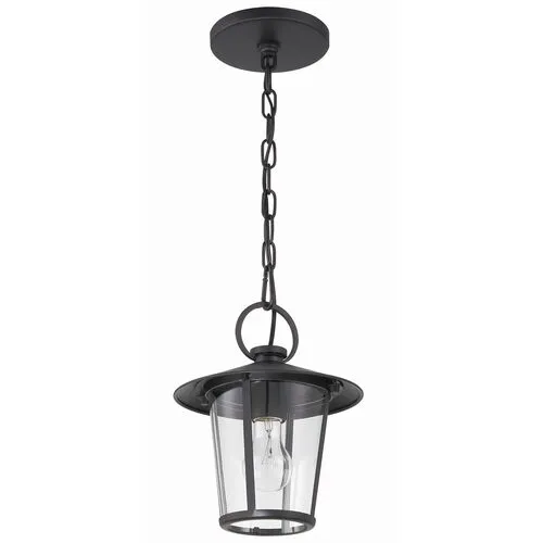 Andover 1 Light Outdoor Pendant - Matte Black - Crystorama