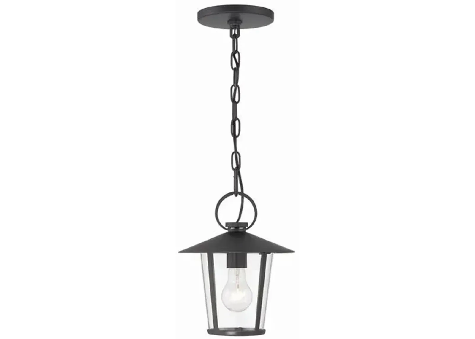 Andover 1 Light Outdoor Pendant - Matte Black - Crystorama