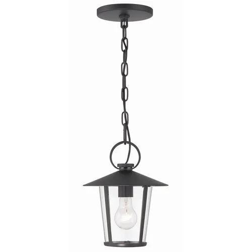 Andover 1 Light Outdoor Pendant - Matte Black - Crystorama