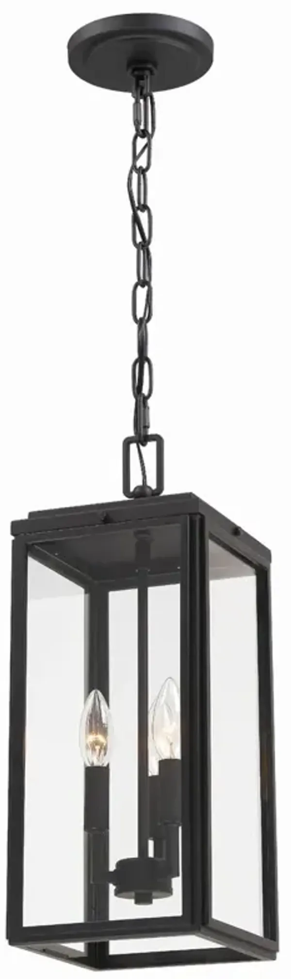 Byron 3 Light Outdoor Pendant, Matte Black