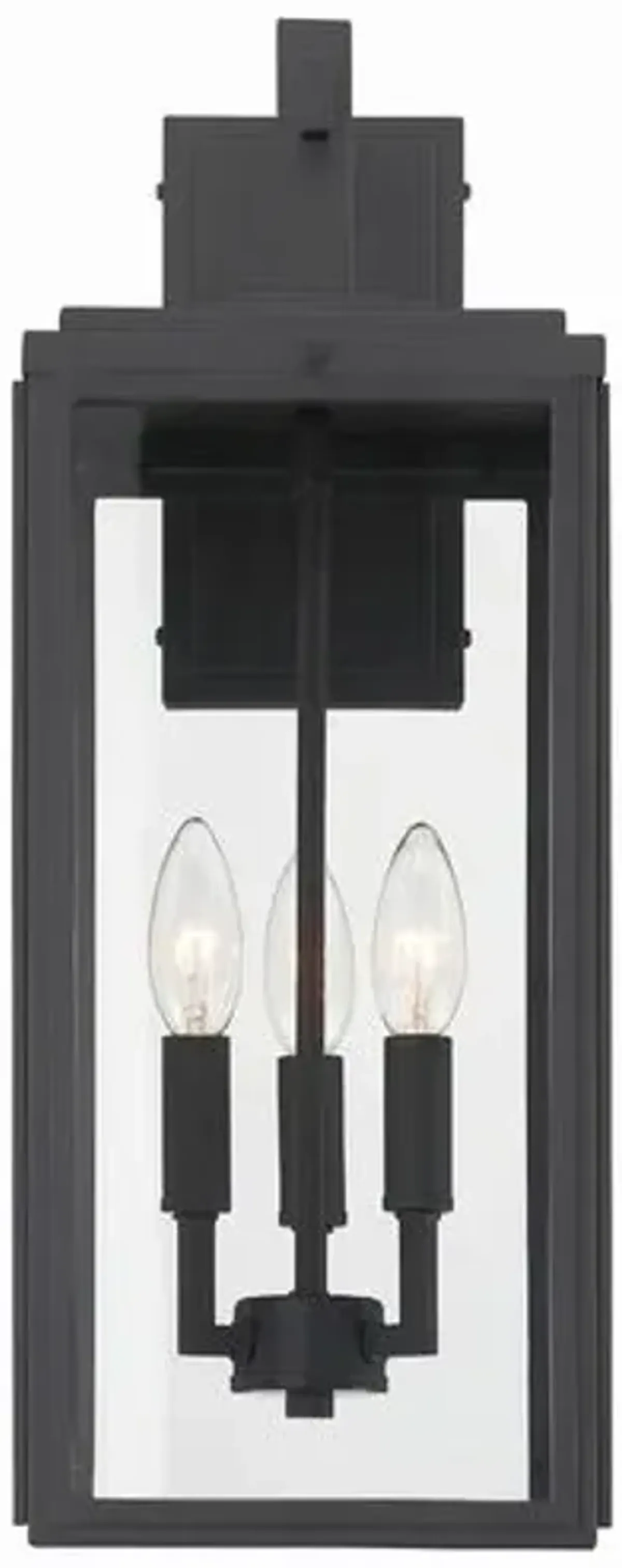 Byron 3 Light Outdoor Sconce - Matte Black - Crystorama